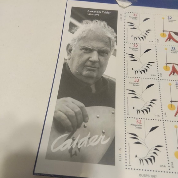 Alexander Calder Vintage 1997 USPS Postage 20 x $0.32 Stamp Sheet - Picture 3 of 6